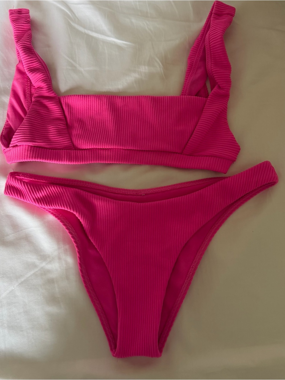 Ribbed Hot Pink Billabon Bikini Set